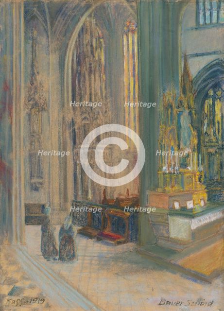 Interior of the Kosice cathedral, 1919. Creator: Konstantin Bauer.