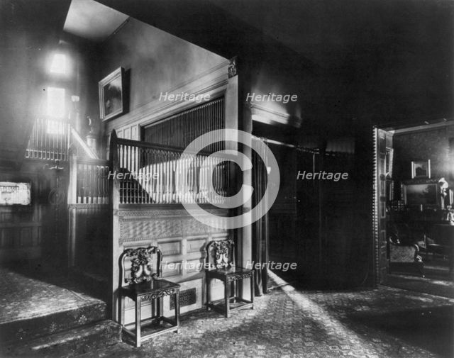 Interior of the Lucius Tuckerman house, 1600 I St., N.W., Washington, D.C., between 1890 and 1950. Creator: Frances Benjamin Johnston.