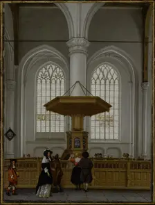 Interior of the Laurenskerk at Rotterdam, 1662. Creators: Unknown, Anthonie De Lorme, Ludolf de Jongh