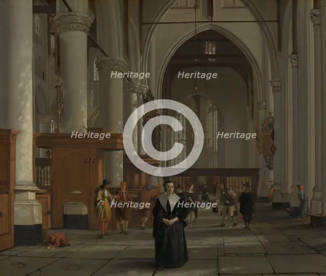 Interior of the Laurenskerk in Rotterdam, c1665-1667. Creator: Cornelis de Man.