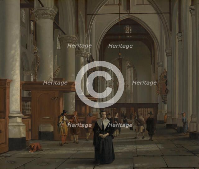 Interior of the Laurenskerk in Rotterdam, c1665-1667. Creator: Cornelis de Man.
