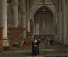 Interior of the Laurenskerk in Rotterdam, c1665-1667. Creator: Cornelis de Man