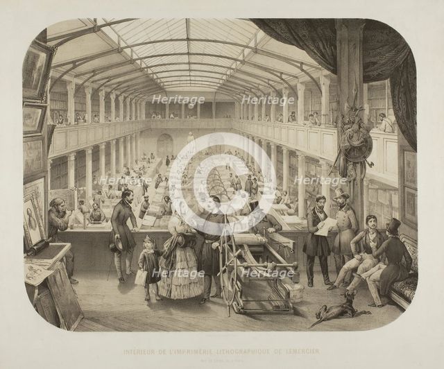 Interior of the Lemercier Lithographic Printing House, n.d. Creator: Charles Villemin.