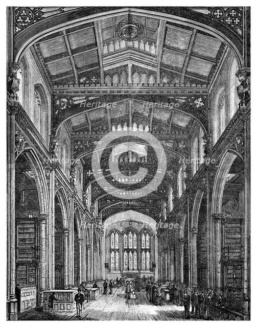 Interior of the Library, Guildhall, City of London, 1886. Artist: Unknown