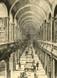 Interior of the Library, Trinity College 1898. Creator: Unknown