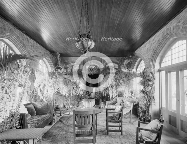 Interior of the loggia, country home of W.E.S. Griswold, Lenox, Mass., c.between 1910 and 1920. Creator: Unknown.