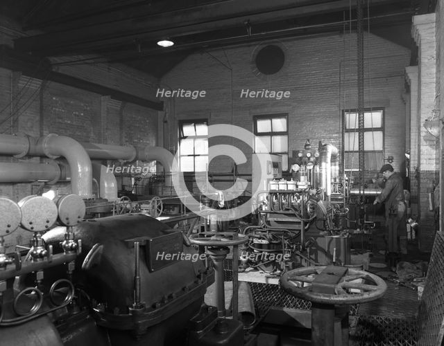 Interior of the pump House at Brookhouse Colliery in South Yorkshire, 13 Dec 1962. Creator: Michael Walters.