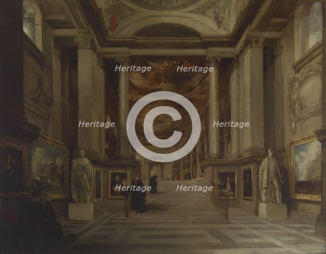 Interior of the Painted Hall, Greenwich Hospital, 1830. Creator: John Scarlett Davis.