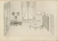 Interior of the palace in Buitenzorg in West-Java, 1842. Creator: Anon