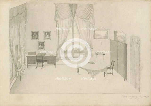 Interior of the palace in Buitenzorg in West-Java, 1842. Creator: Anon.