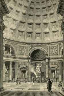 Interior of the Pantheon at Rome (restored) 1890. Creator: Unknown