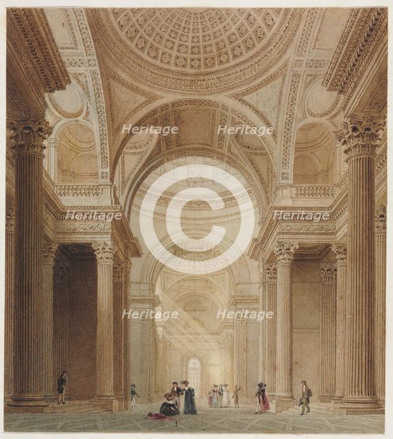 Interior of the Pantheon in Paris. Creator: Fredrick Nash (British, 1782-1856).
