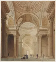 Interior of the Pantheon in Paris. Creator: Fredrick Nash (British, 1782-1856)