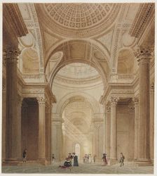 Interior of the Pantheon in Paris. Creator: Fredrick Nash (British, 1782-1856)