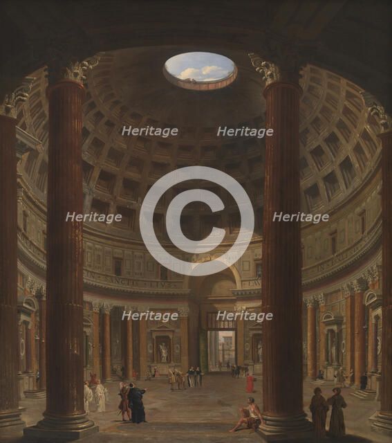 Interior of the Pantheon, Rome, 1706-1765. Creator: Giovanni Paolo Panini.