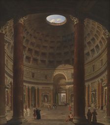Interior of the Pantheon, Rome, 1706-1765. Creator: Giovanni Paolo Panini