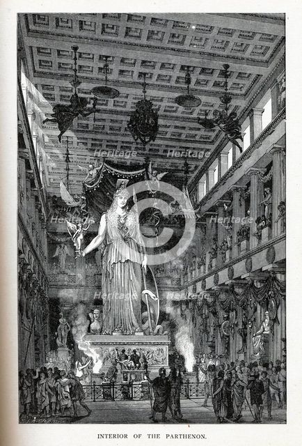 Interior of the Parthenon, 1882. Artist: Closs, Adolf (1840-1894)