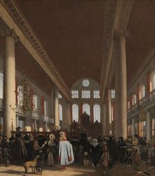 Interior of the Portuguese Synagogue in Amsterdam, 1680. Creator: Emanuel de Witte