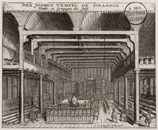 Interior of the Portuguese Synagogue in Amsterdam. Artist: Veenhuysen, Jan (active 1656-1685)