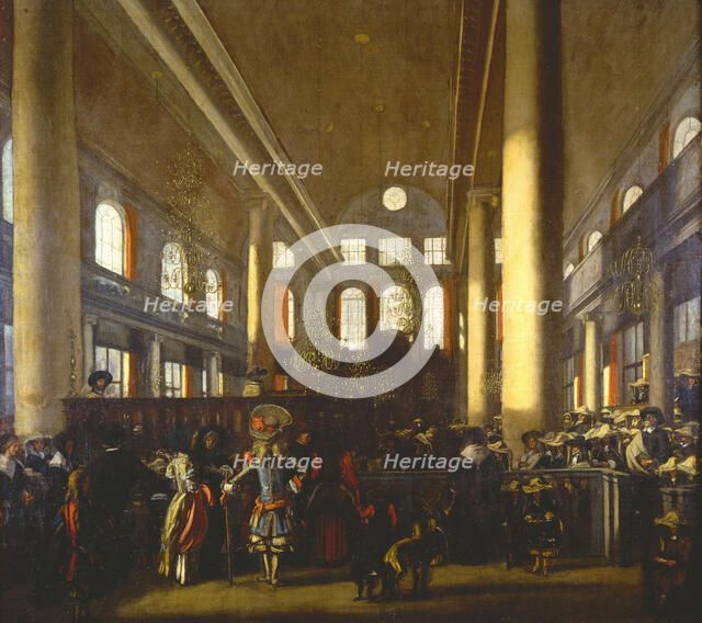 Interior of the Portuguese Synagogue in Amsterdam, c. 1680.