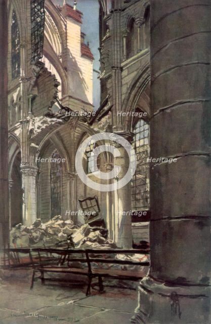 Interior of the Ruins of Saint Jean des Vignes Abbey, Soissons', France, 18 May 1915, (1926).Artist: Francois Flameng