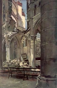 Interior of the Ruins of Saint Jean des Vignes Abbey, Soissons France, 18 May 1915, (1926).Artist: Francois Flameng