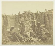 Interior of the (Russian) Barrack Battery, Showing Mantelets, 1855. Creator: James Robertson