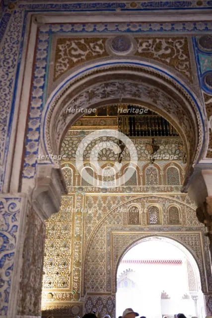 Interior of the Royal Alcazar of Seville, the royal palace prevously a citadel, Spain, 2023. Creator: Ethel Davies.