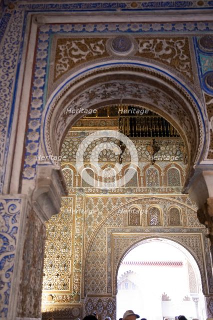 Interior of the Royal Alcazar of Seville, the royal palace prevously a citadel, Spain, 2023. Creator: Ethel Davies.