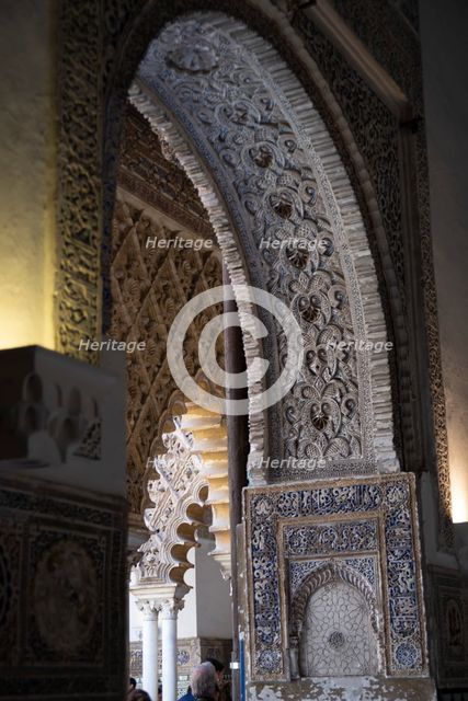 Interior of the Royal Alcazar of Seville, the royal palace prevously a citadel, Spain, 2023. Creator: Ethel Davies.