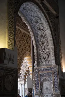 Interior of the Royal Alcazar of Seville, the royal palace prevously a citadel, Spain, 2023. Creator: Ethel Davies