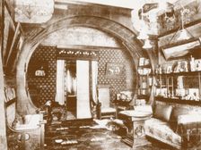 Interior of the study in the villa "Black Swan" of Nikolai Pavlovich Ryabushinsky, 1910s