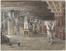 Interior of the sugar factory of the Vom Rath company, 1885. Creator: Ernst Witkamp