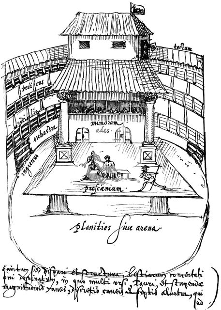 Interior of the Swan Theatre, Bankside, London, 1596. Artist: Aernout van Buchel