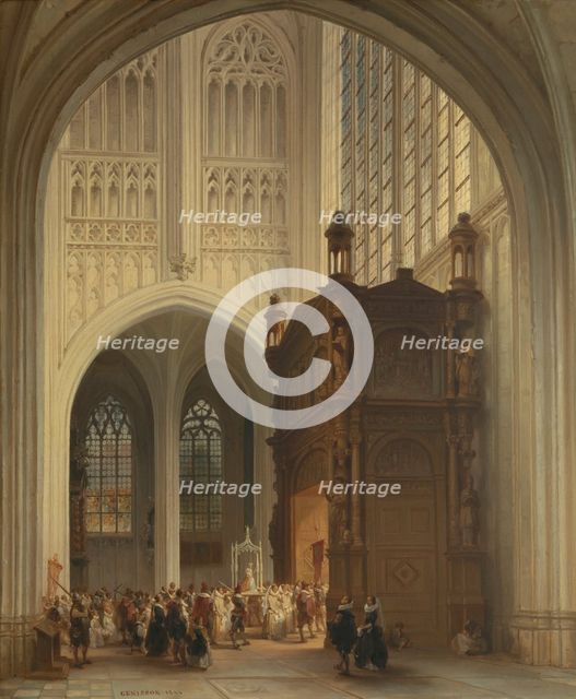 Interior of the Saint Peter’s Church in Louvain, 1846. Creator: Jules Victor Genisson.