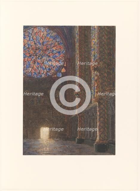 Interior of the Sainte Chapelle, view from the entrance, 1865-1939. Creator: Daniel Jordens.