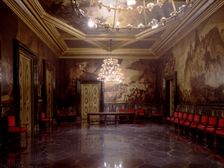 Interior of the Saló de les Cròniques in the city council of Barcelona, designed by Josep Maria…