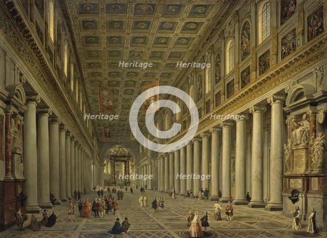 Interior of the Santa Maria Maggiore in Rome, 1750. Creator: Giovanni Paolo Panini.