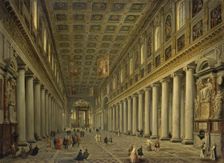Interior of the Santa Maria Maggiore in Rome, 1750. Creator: Giovanni Paolo Panini