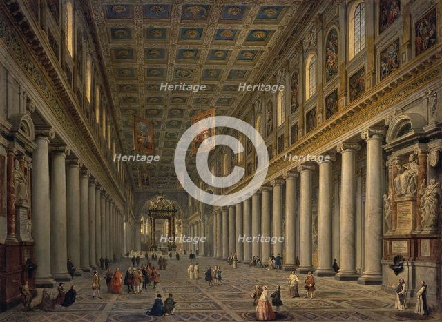 Interior of the Santa Maria Maggiore in Rome', 1750s.  Creator: Pannini (Panini), Giovanni Paolo (1691-1765).