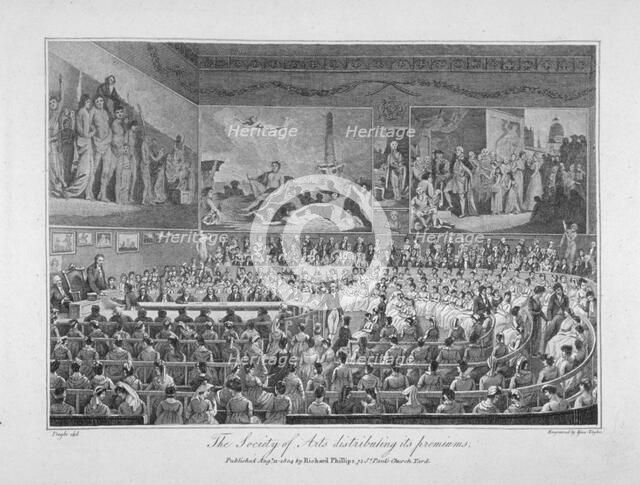 Interior of the Society of Arts building, John Adam Street, Westminster, London, 1804.               Artist: Isaac Taylor