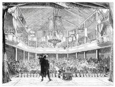 Interior of the Soldiers Theatre at Mourmelon-le-Grand, Chalons Camp..., 1860. Creator: Unknown