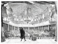 Interior of the Soldiers Theatre at Mourmelon-le-Grand, Chalons Camp..., 1860. Creator: Unknown