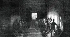 Interior of the Tube - Mr. Stephenson Driving the Last Rivet, 1850. Creator: Unknown