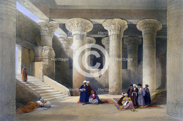 'Interior of the Temple at Esna, Upper Egypt', 1838. Artist: David Roberts