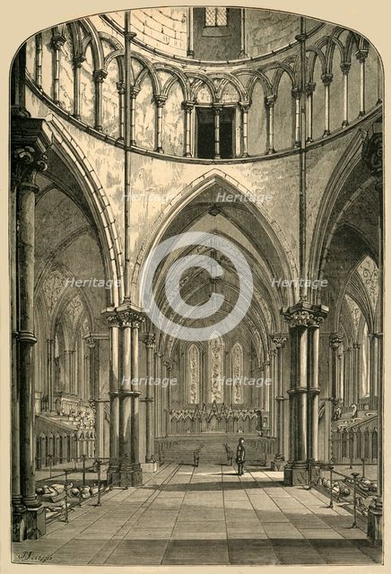 'Interior of the Temple Church, 1870', (1897). Creator: Unknown.