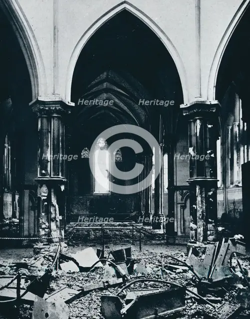 'Interior of the Temple Church after the fire', 1941. Artist: Unknown.