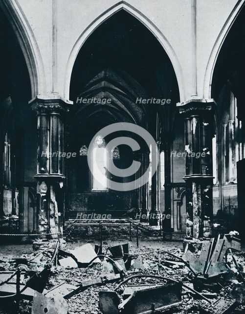 'Interior of the Temple Church after the fire', 1941. Artist: Unknown.