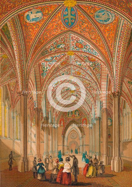 'Interior of the Temple Church', c1845, (1864). Artist: Unknown.