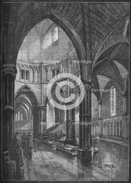 Interior of the Temple Church, London, 1905. Artist: Lancelot Speed.